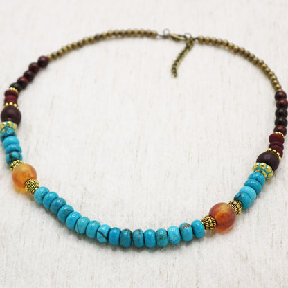 Boho Beaded Turquoise Necklace