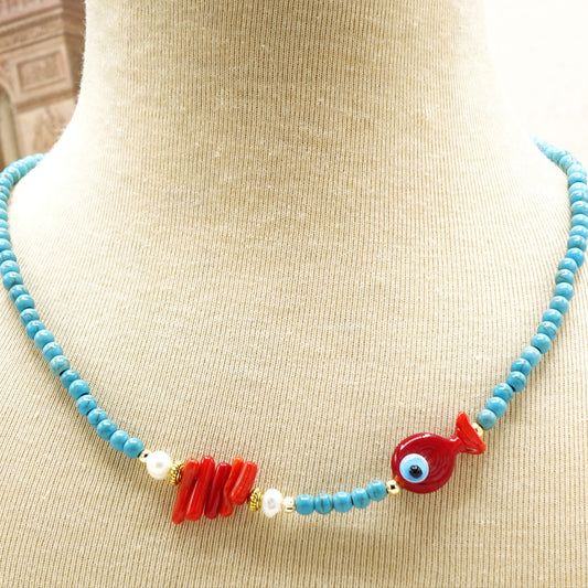 Beaded Fish Necklace
