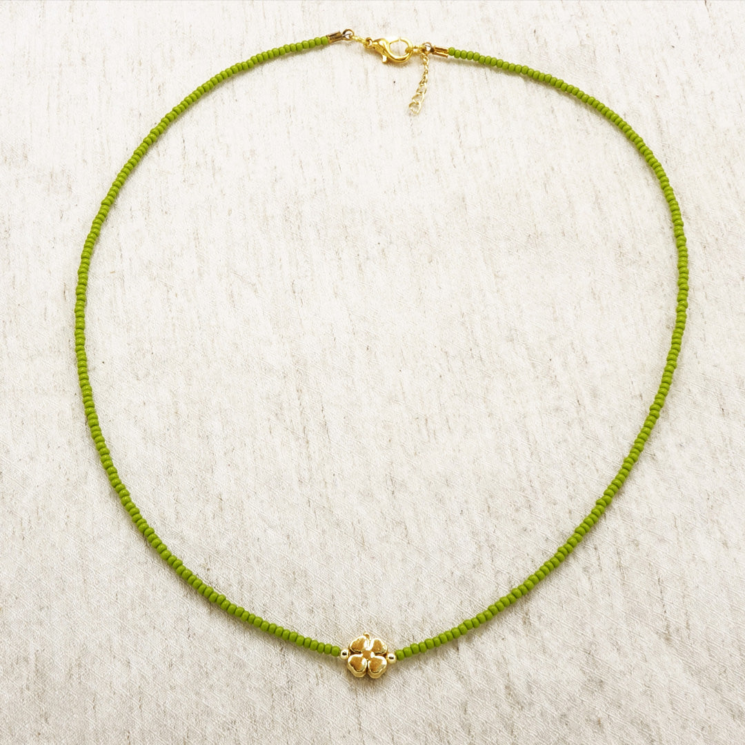 Boho Beaded Flower Necklace
