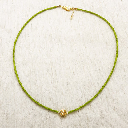 Boho Beaded Flower Necklace
