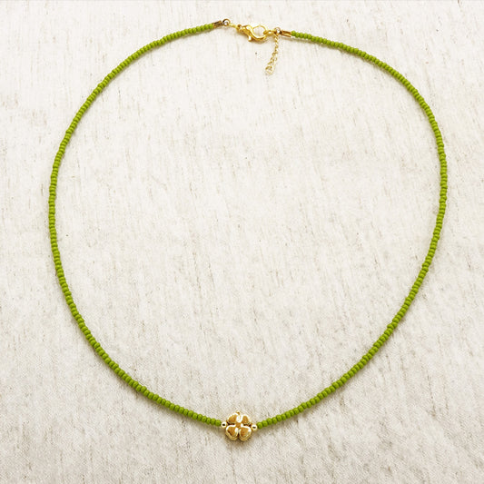 Boho Beaded Flower Necklace
