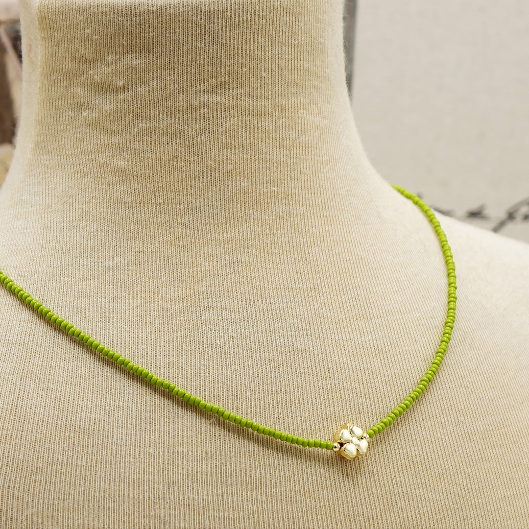 Boho Beaded Flower Necklace