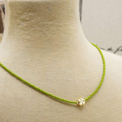 Boho Beaded Flower Necklace