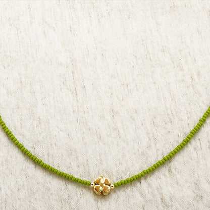 Boho Beaded Flower Necklace