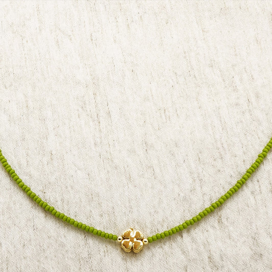 Boho Beaded Flower Necklace