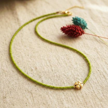 Boho Beaded Flower Necklace