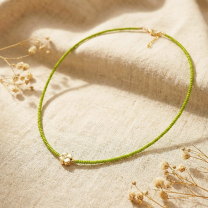 Boho Beaded Flower Necklace