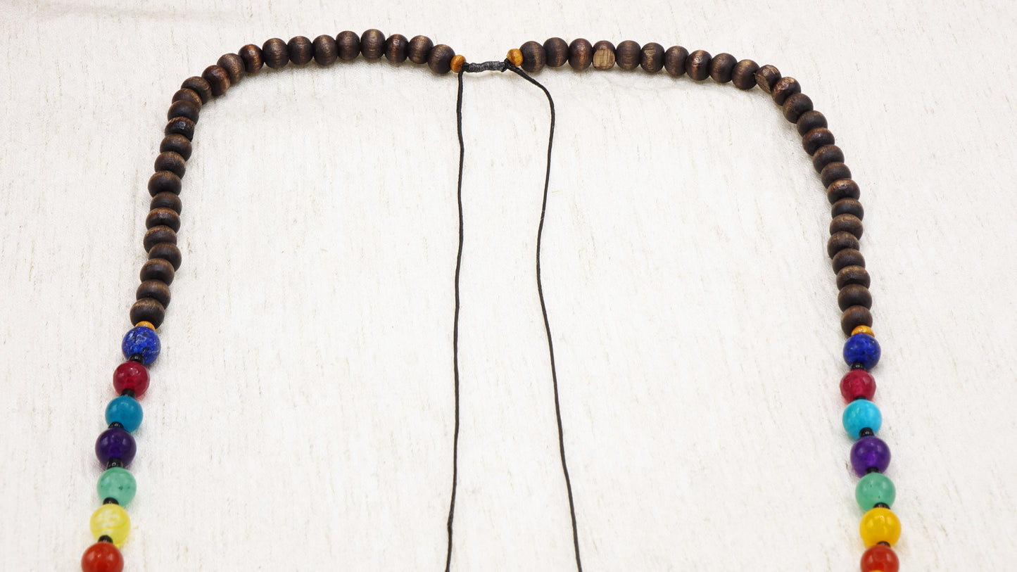 Long Beaded "Flower of Life" Necklace