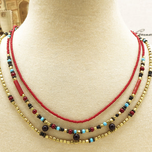 Boho Beaded Colourful Necklace - Verna Artisan Works