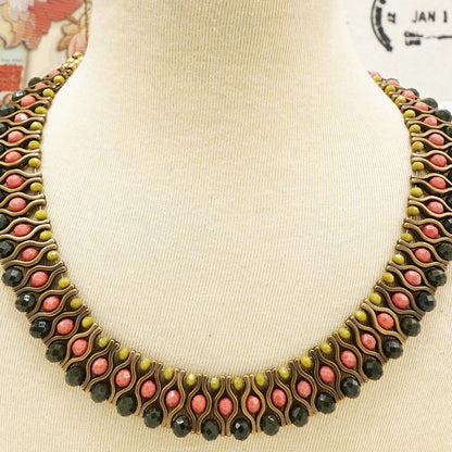 Beaded Ethnic Bib Necklace