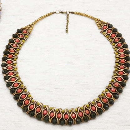 Beaded Ethnic Bib Necklace