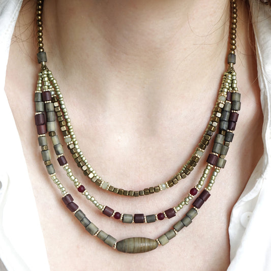 Boho Beaded Layered Necklace