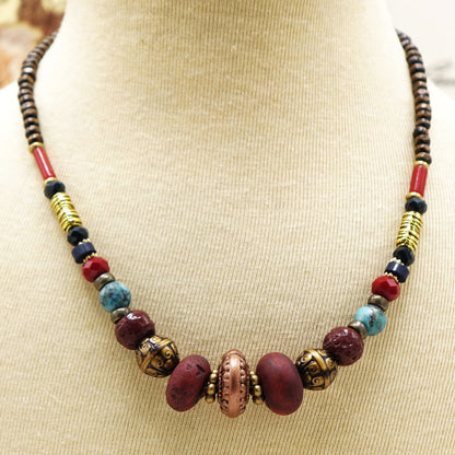 Burgundy Beaded Necklace