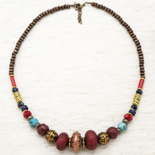 Burgundy Beaded Necklace