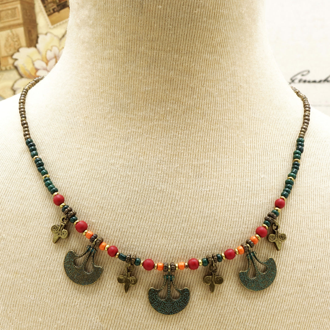 Boho Chic Beaded Necklace