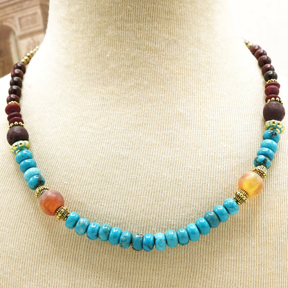 Boho Beaded Turquoise Necklace