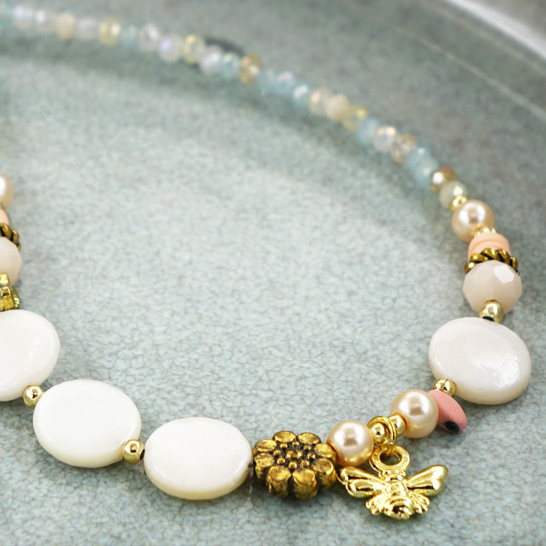 Beaded Mother of Pearl Necklace