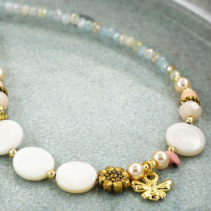 Beaded Mother of Pearl Necklace