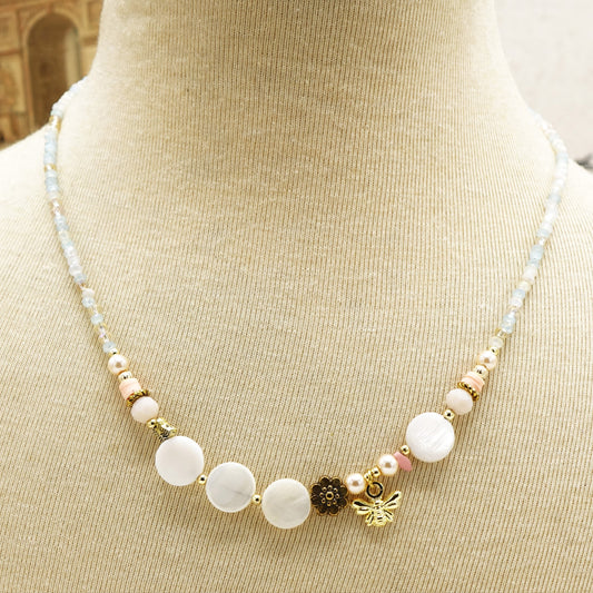 Beaded Mother of Pearl Necklace