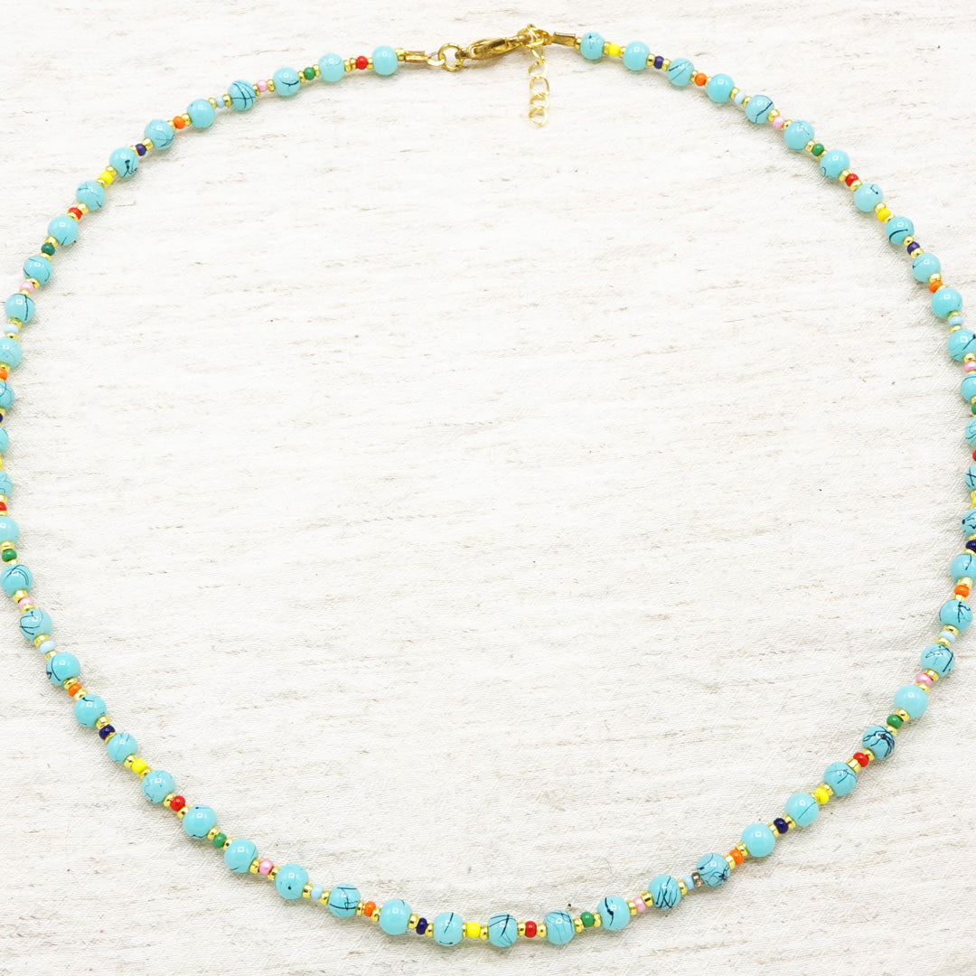Turquoise Dreams Beaded Necklace