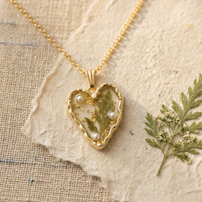 Real Pressed Leaf Resin Necklace