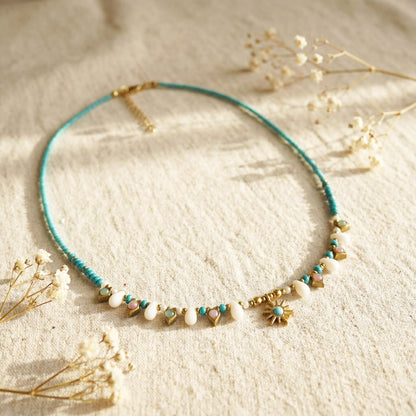 Boho Turquoise Beaded Necklace