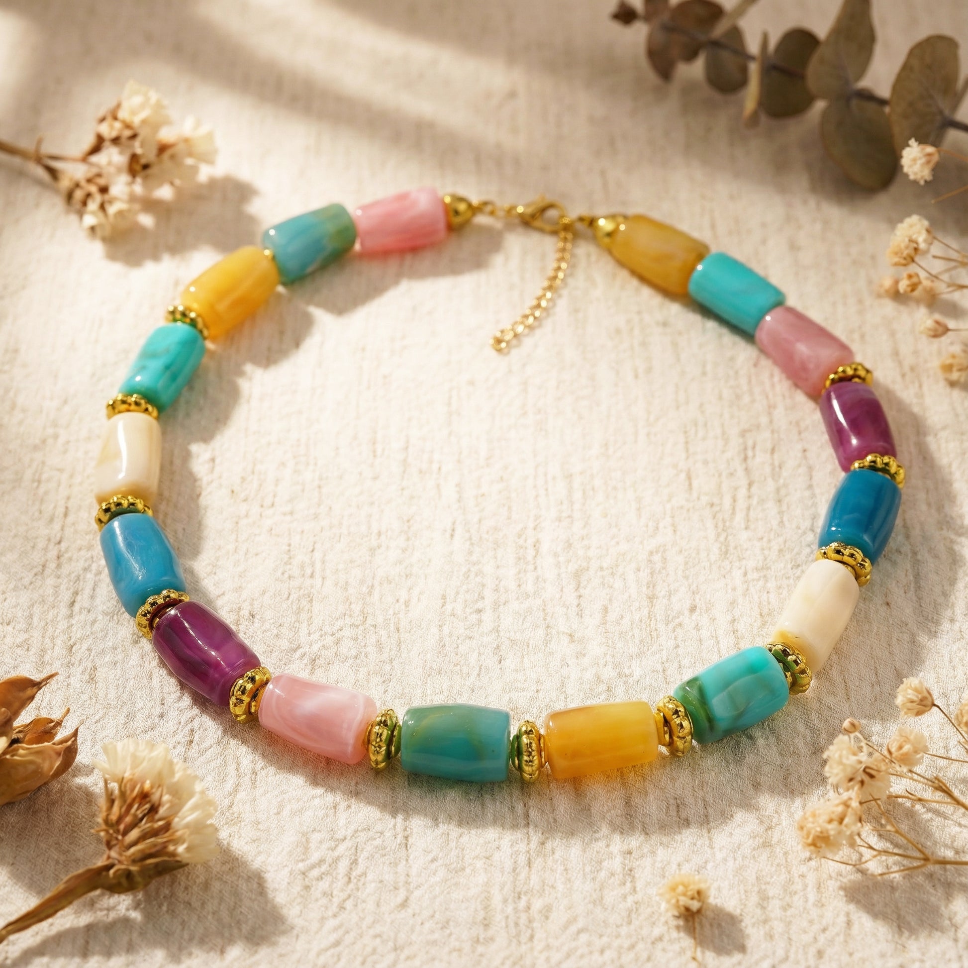 Colourful Boho Beaded Necklace