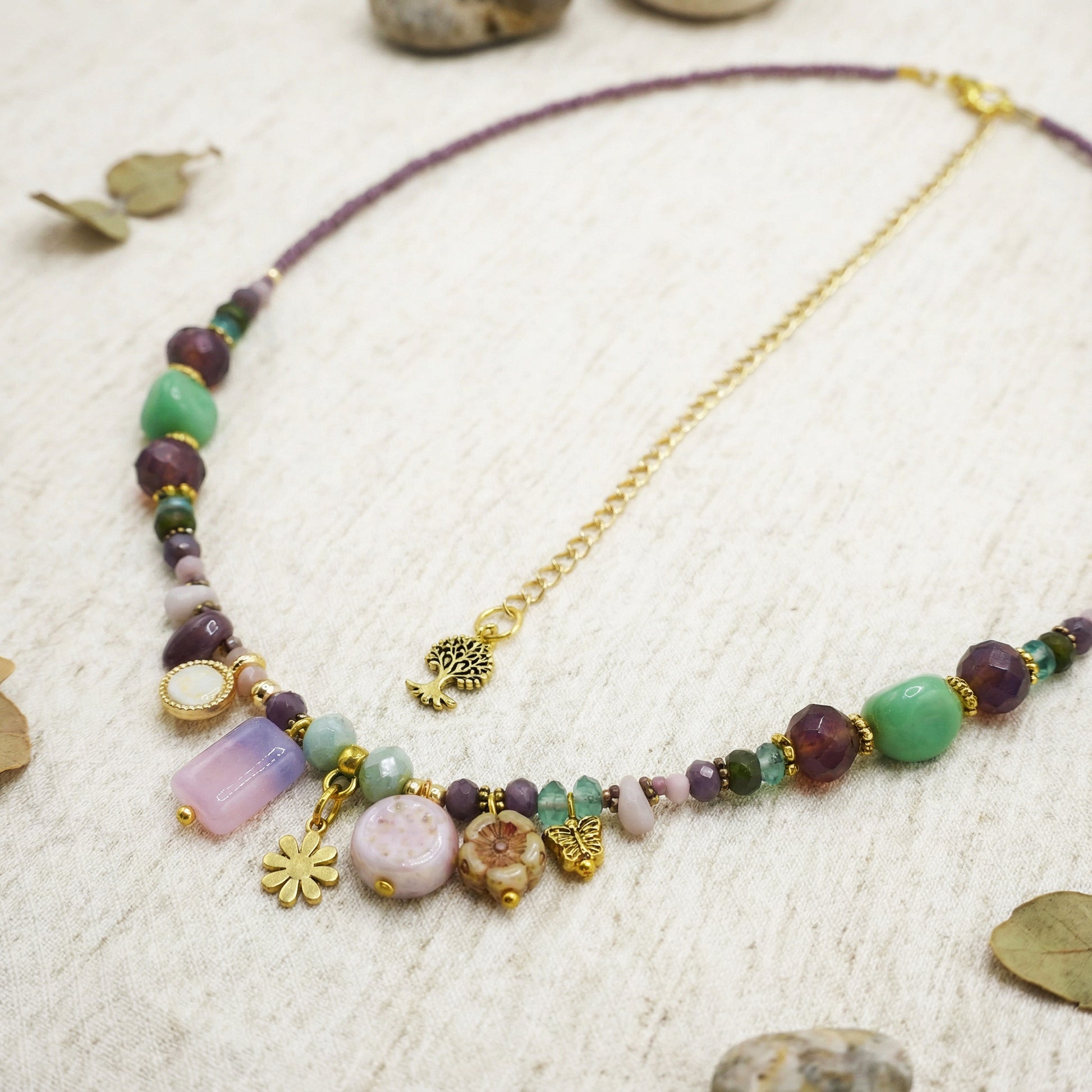 Pastel Garden Charm Necklace