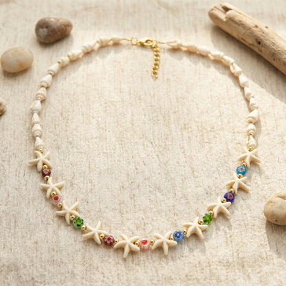 Starfish Millefiori Necklace - Verna Artisan Works
