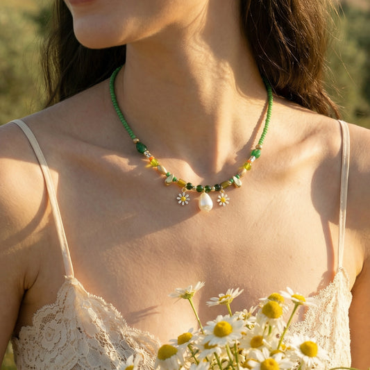 Boho Garden Pearl Necklace - Verna Artisan Works