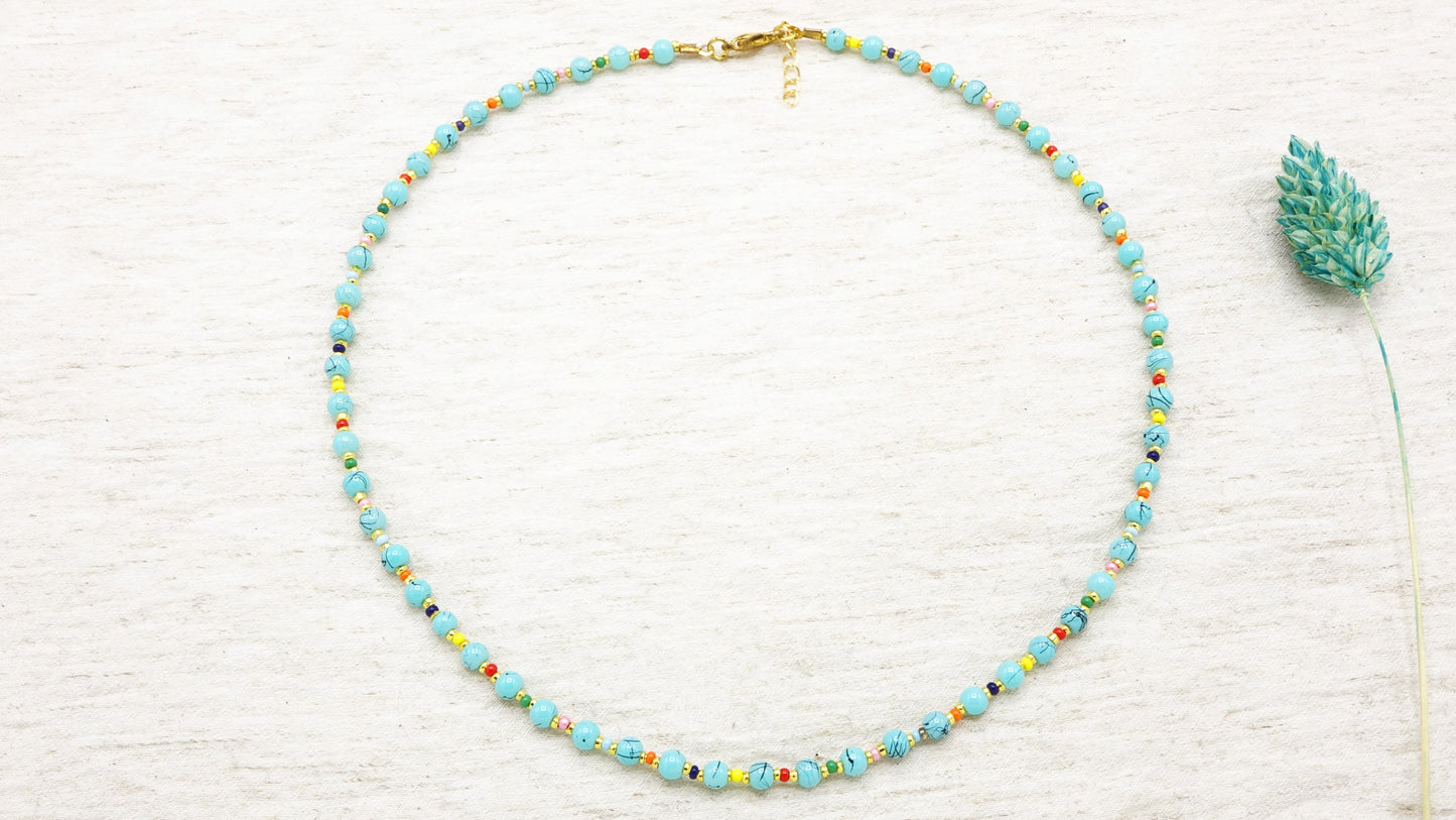 Turquoise Dreams Beaded Necklace