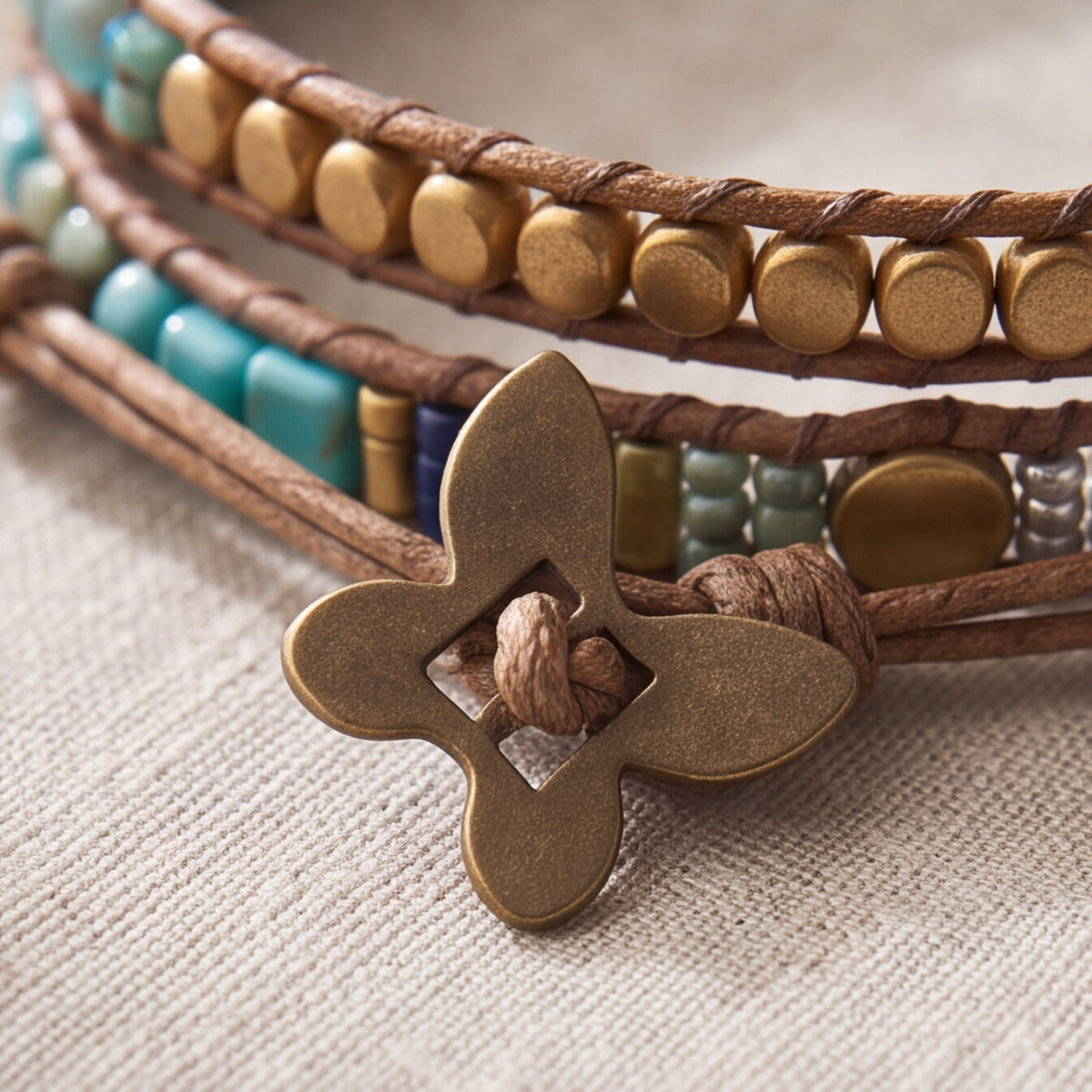 Beaded Multi-Layer Boho Turquoise Wrap Bracelet