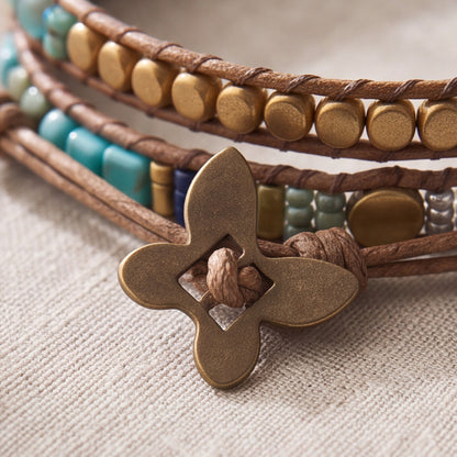 Beaded Multi-Layer Boho Turquoise Wrap Bracelet