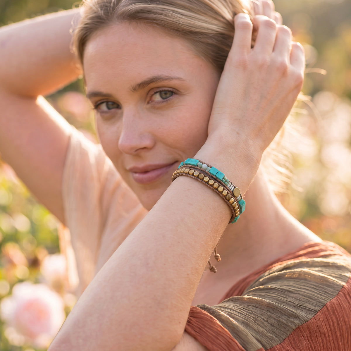 Beaded Multi-Layer Boho Turquoise Wrap Bracelet