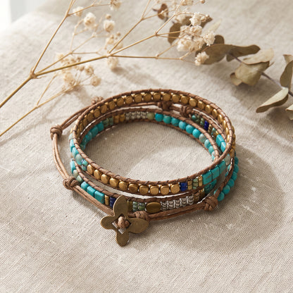 Beaded Multi-Layer Boho Turquoise Wrap Bracelet