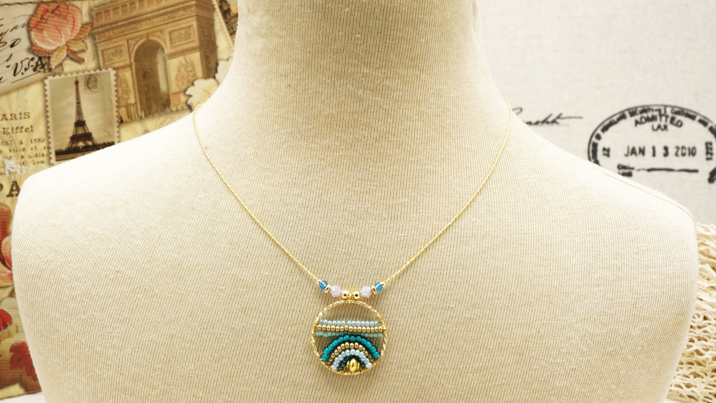 Boho Beaded Handwired Necklace