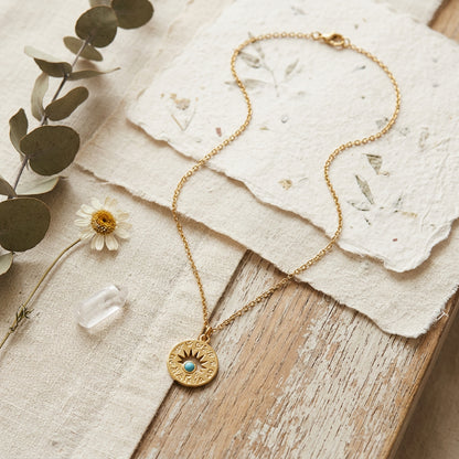 Celestial Turquoise Sun Necklace
