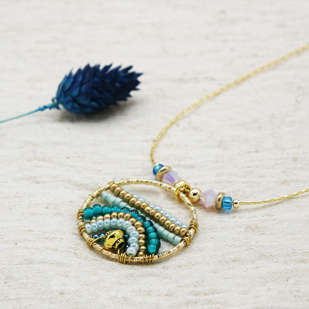 Boho Beaded Handwired Necklace