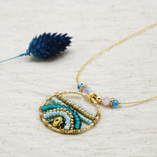 Boho Beaded Handwired Necklace