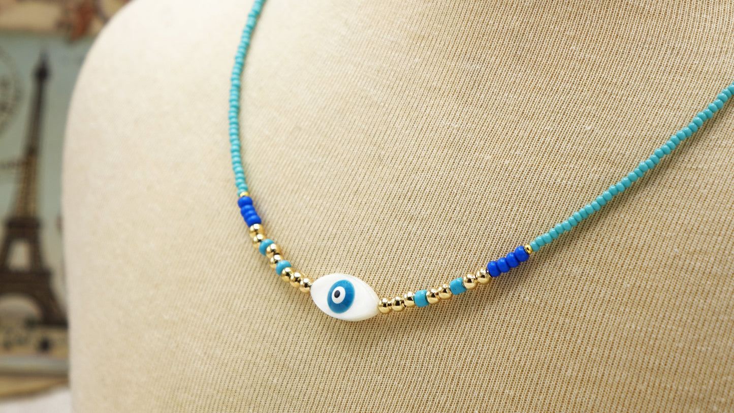 Beaded Evil Eye Necklace