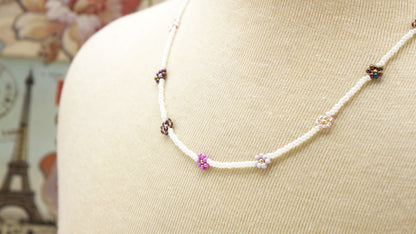 Boho Beaded Flower Necklace