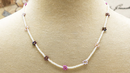 Boho Beaded Flower Necklace
