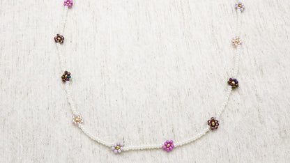 Boho Beaded Flower Necklace