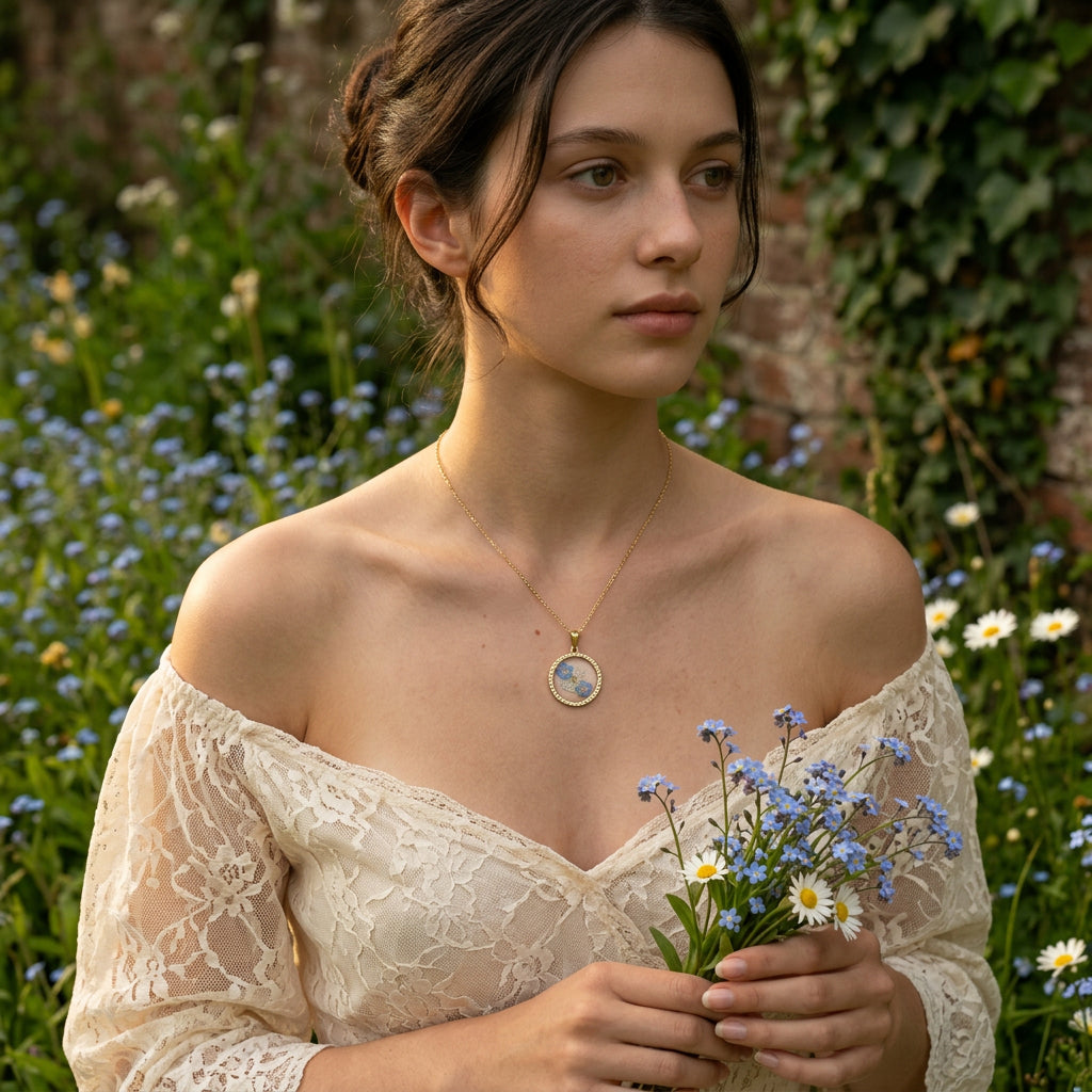 Pressed Forget-Me-Not Necklace