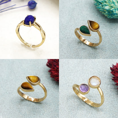 Adjustable Gemstone Rings