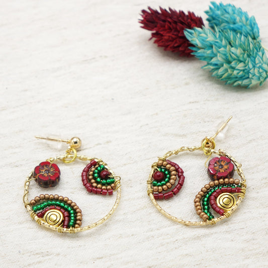 Handwired Boho Beaded Earring