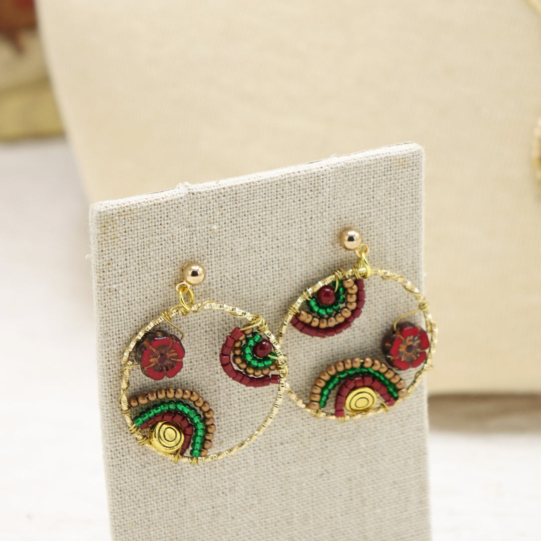 Handwired Boho Beaded Earring