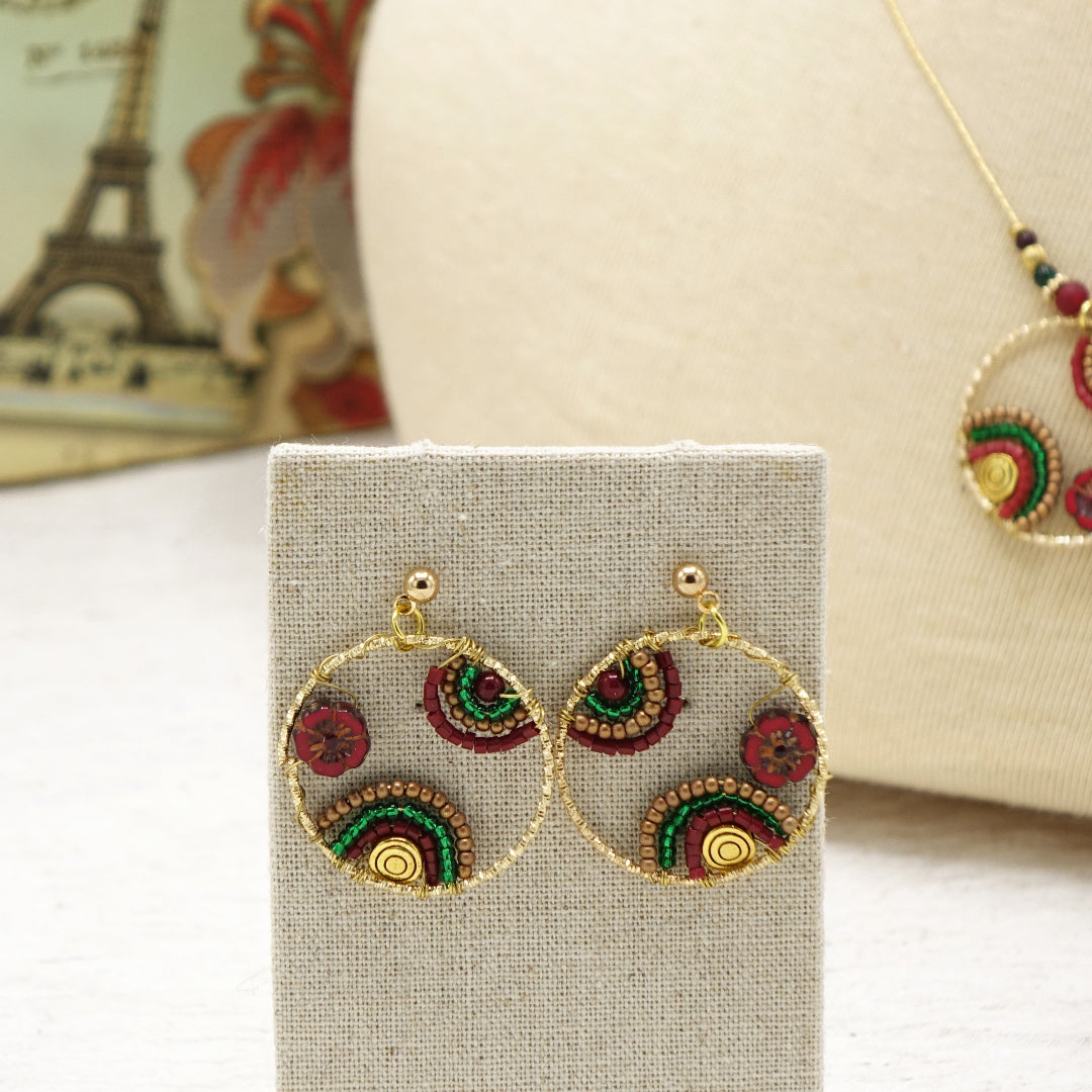 Handwired Boho Beaded Earring