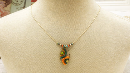 Boho Handwired Necklace - Citrus & Green - Verna Artisan Works