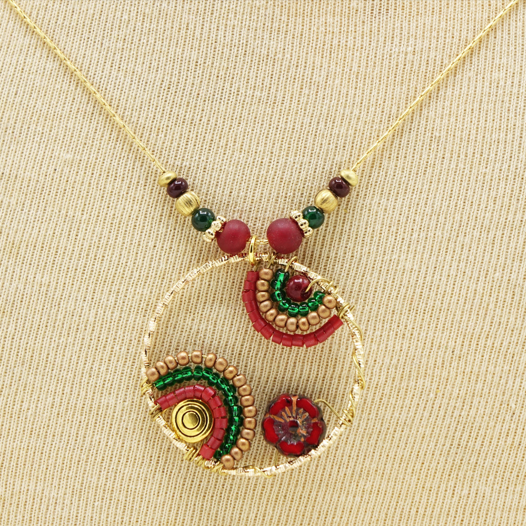 Handwired Boho Beaded Necklace